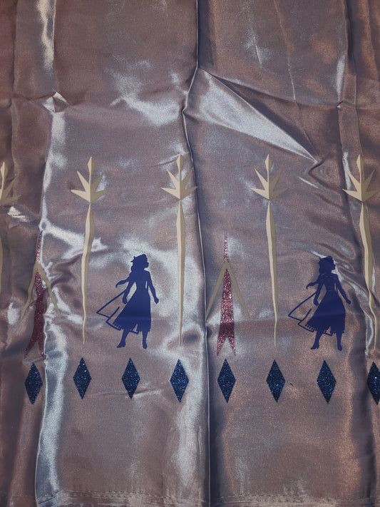 Fabric Destash - Satin Glitter Silhouette Panel
