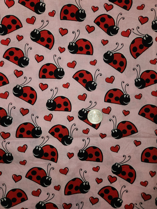 Fabric Destash - Cute Ladybugs Print
