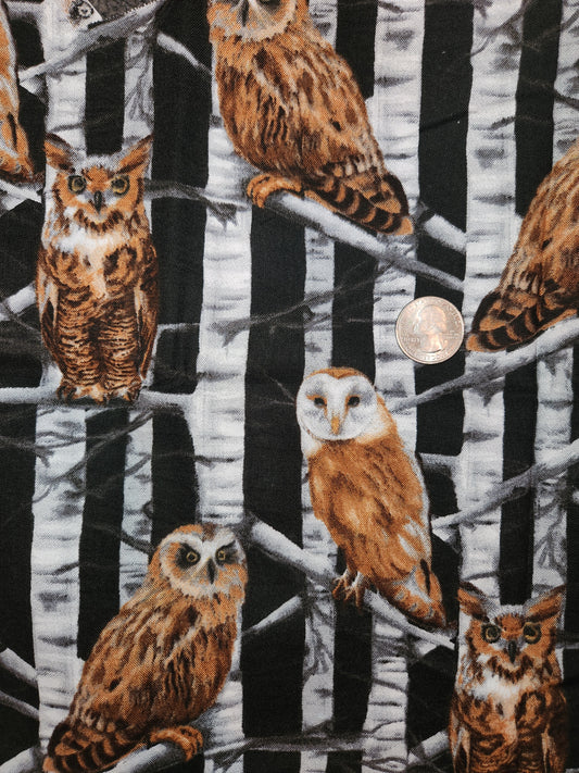 Fabric Destash - Owls Print
