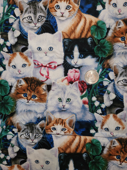 Fabric Destash - Cute Kittens Print