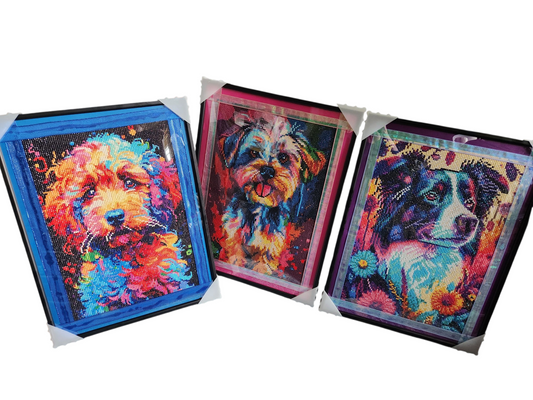 Finished Diamond Painting - Pop Color, Puppy Designs