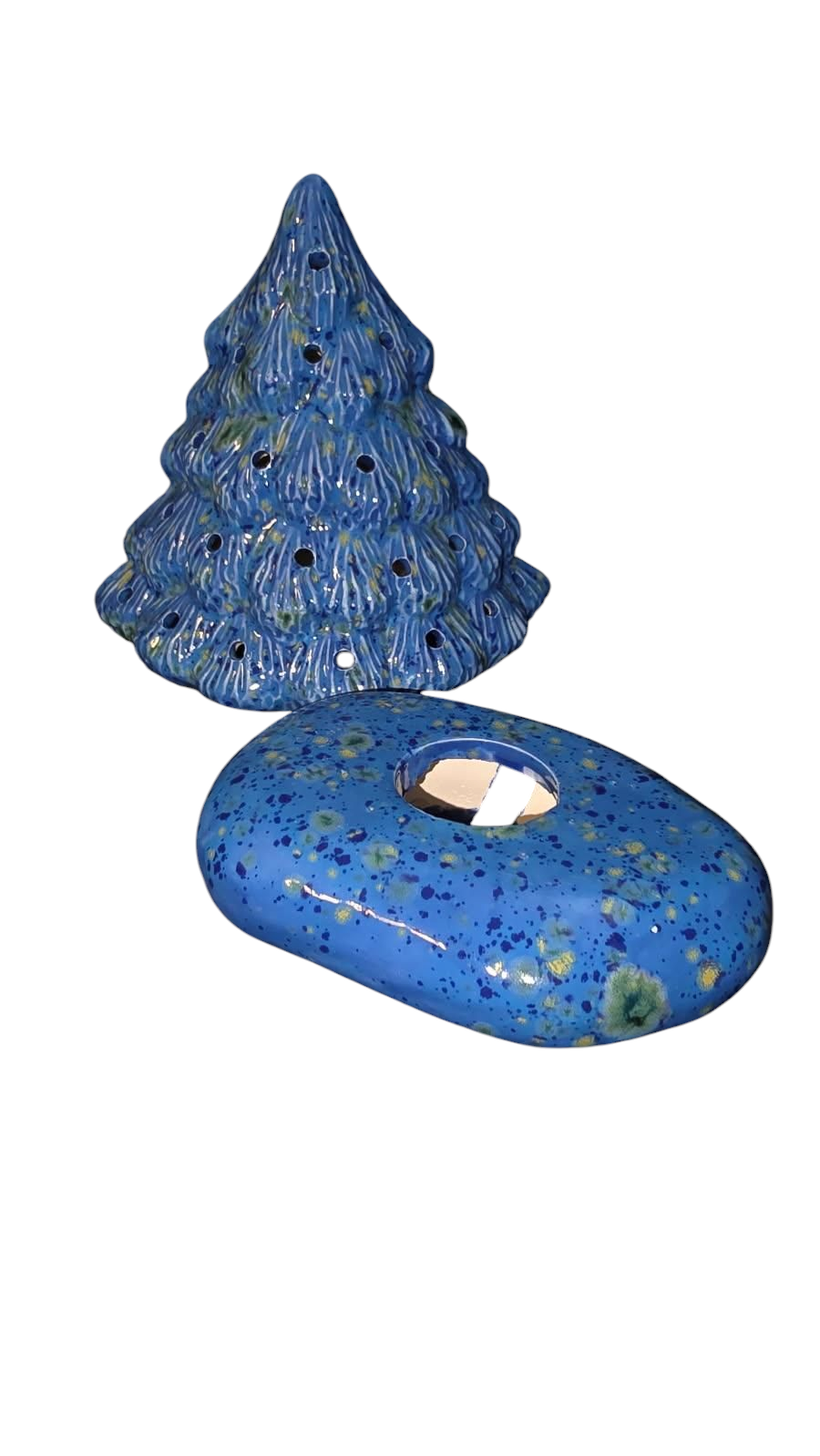 Small Handmade Ceramic Christmas Tree, Sierra Spruce, Funky Pop Color Design