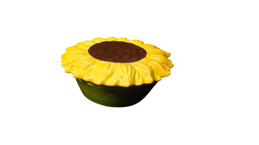 Ceramic Sunflower Dish (Basic glazes includes Citrus Splash, Kiwi glaze, Wildfire)