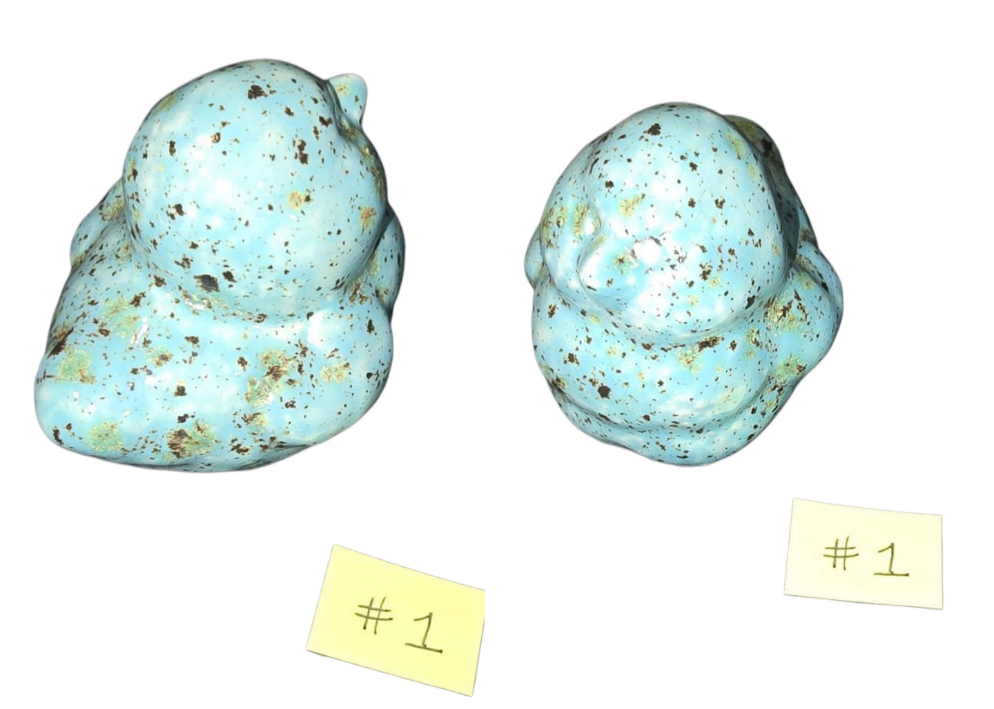 Ceramic Garden Bird - Blue Puffy Bird