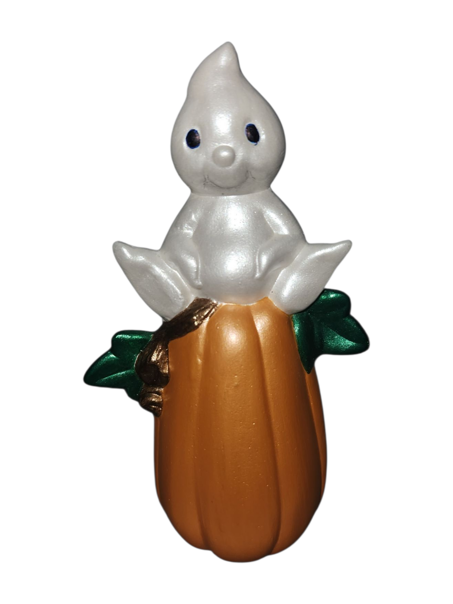 Handmade Hand-Painted Ghosts on Pumpkins – Cute Halloween Ceramic Décor