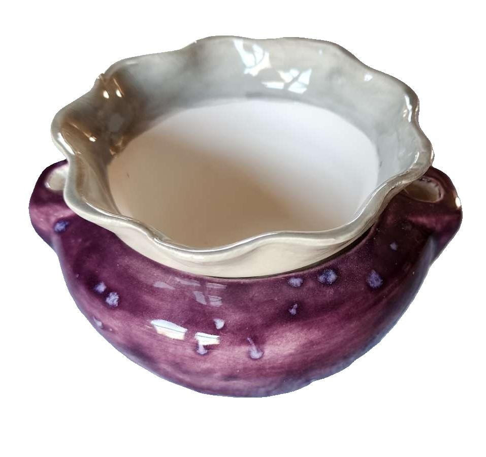 Ceramic - Violet Pot - S - Royal Fantasy & Sooty Grey