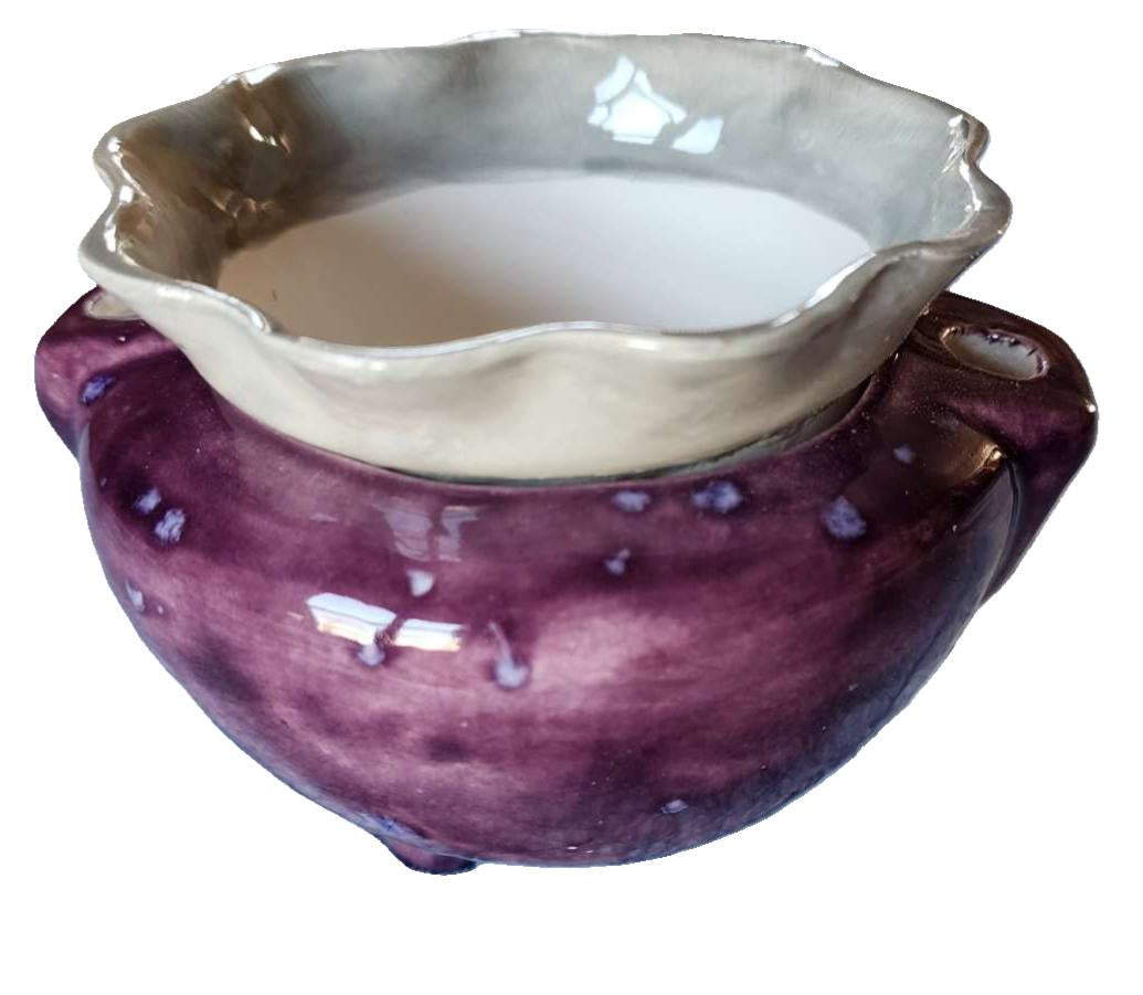 Ceramic - Violet Pot - S - Royal Fantasy & Sooty Grey