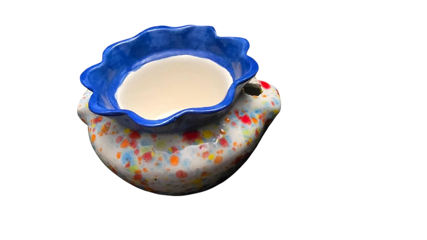 Ceramic - Violet Pot - S - Kaleidoscope & Blue