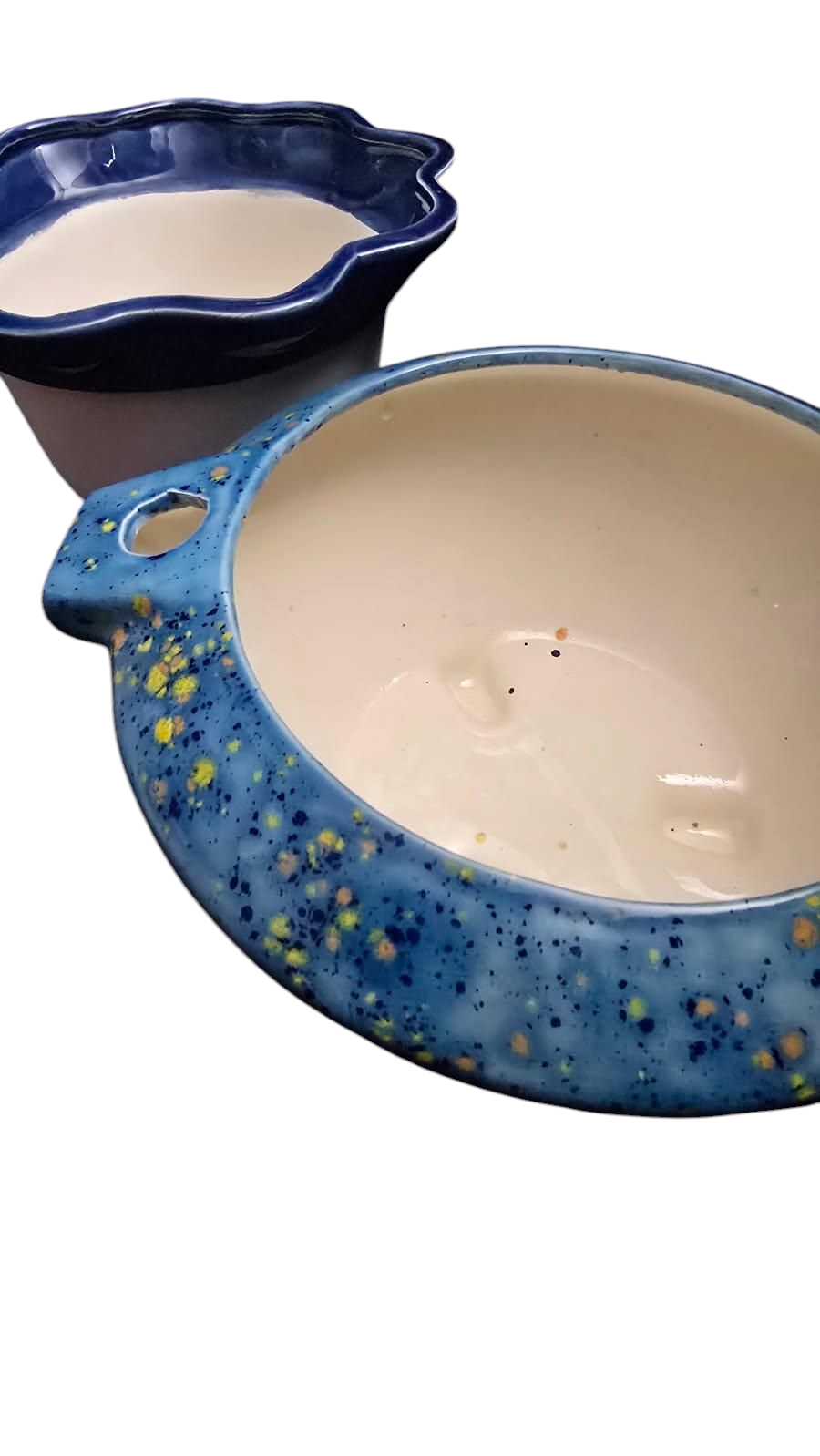 Ceramic - Violet Pot - L - Koi Pond & Denim Blue