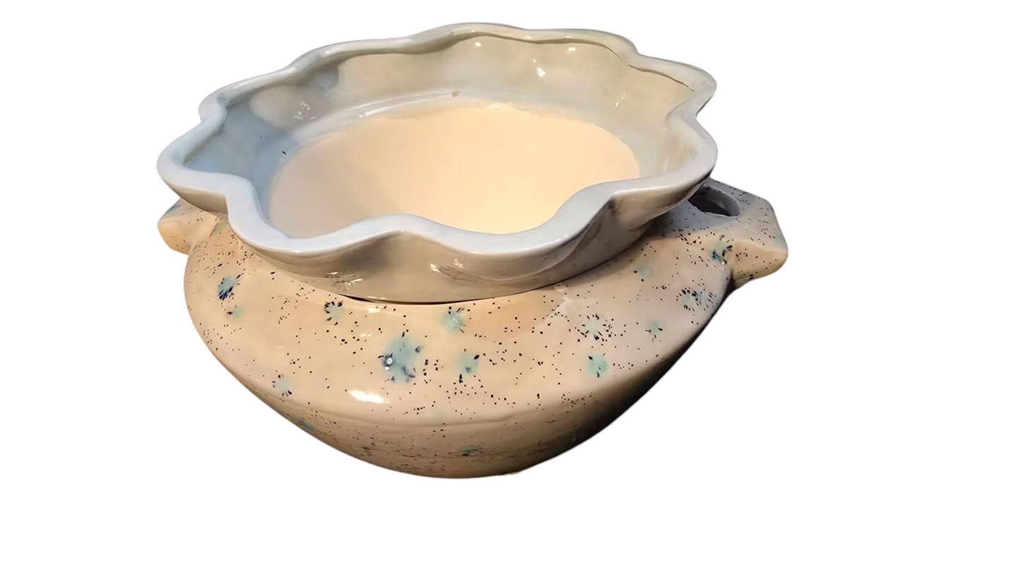 Ceramic - Violet Pot - L - Northern Lights & Light Blue