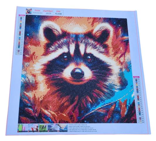 Finished Diamond Painting - Realistic Racoon