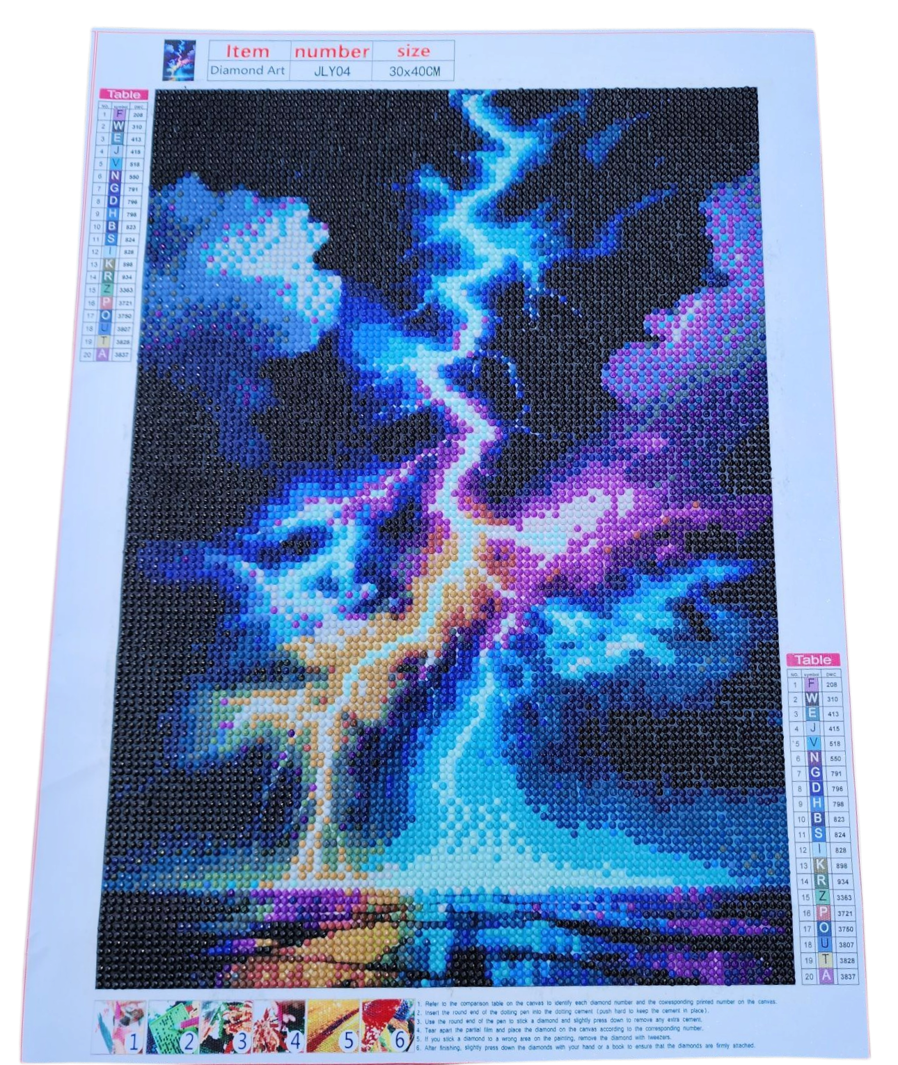 Finished Diamond Painting - Landscape, Lightning Cloud