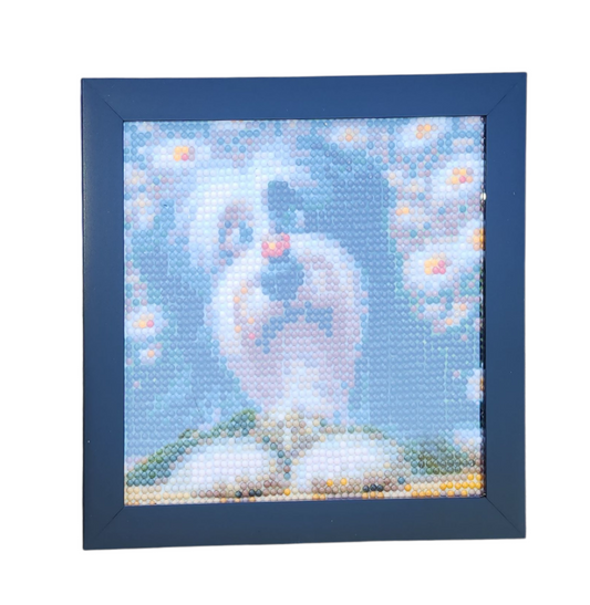 Finished Diamond Painting - Shaggy Dog with Ladybug