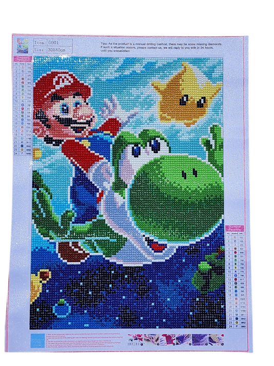 Finished Diamond Painting - Nintendo's Mario & Yoshi