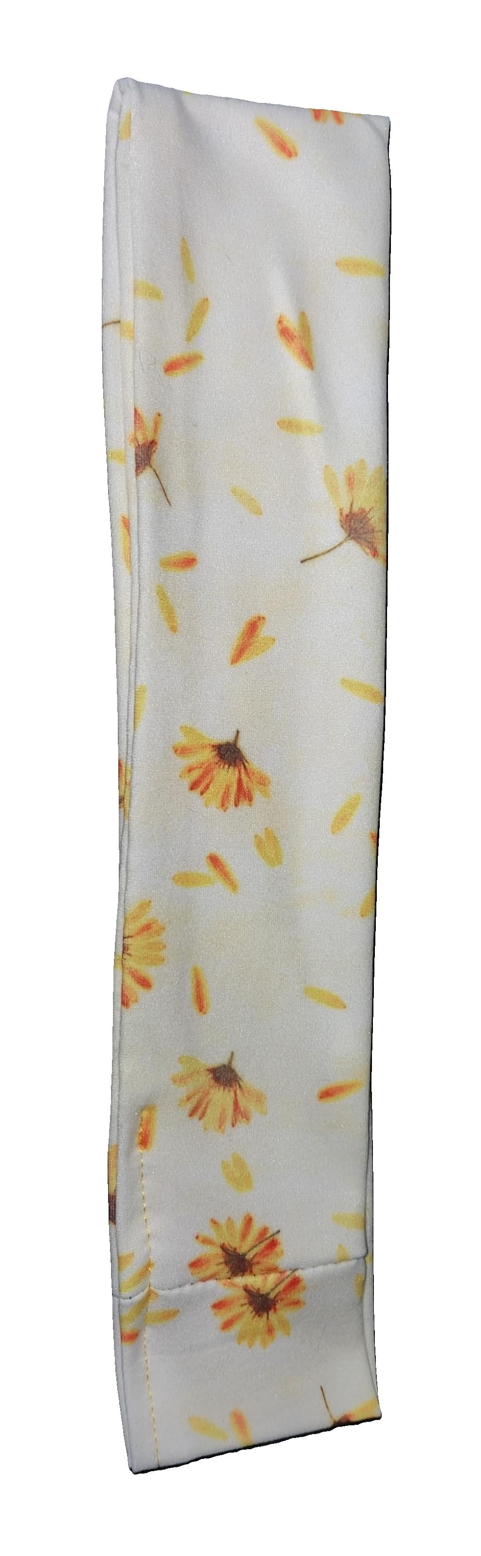 Headband - Floral - Small Daisies on Pale Yellow, Brushed Jersey Knit