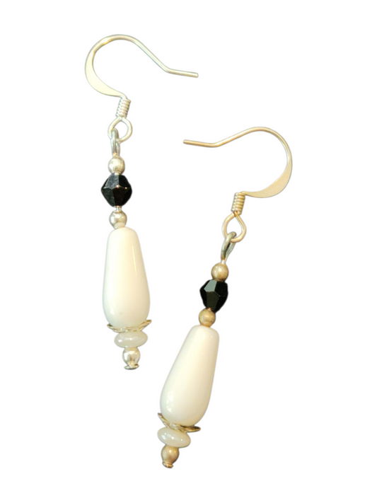 Simple Drop Earrings – Handmade with Glass & Crystal Beads