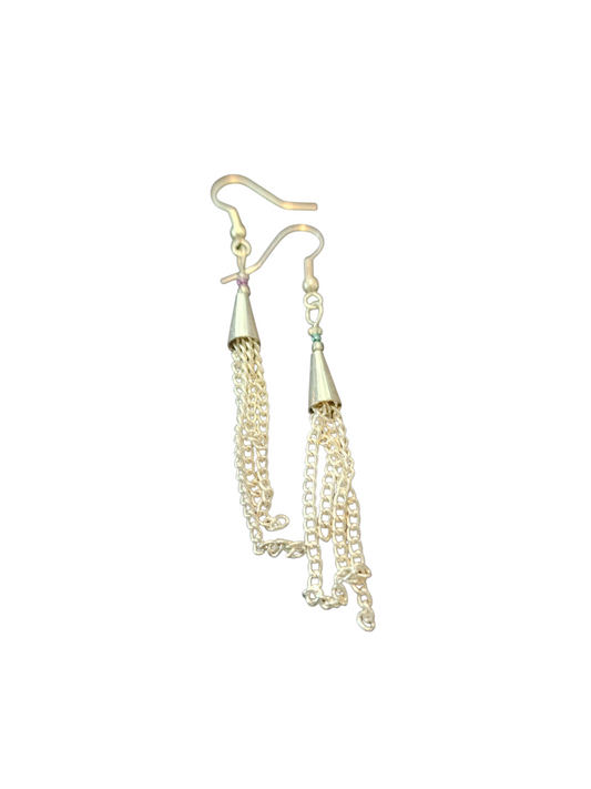 Handmade Beaded Earrings, Metal & Chain