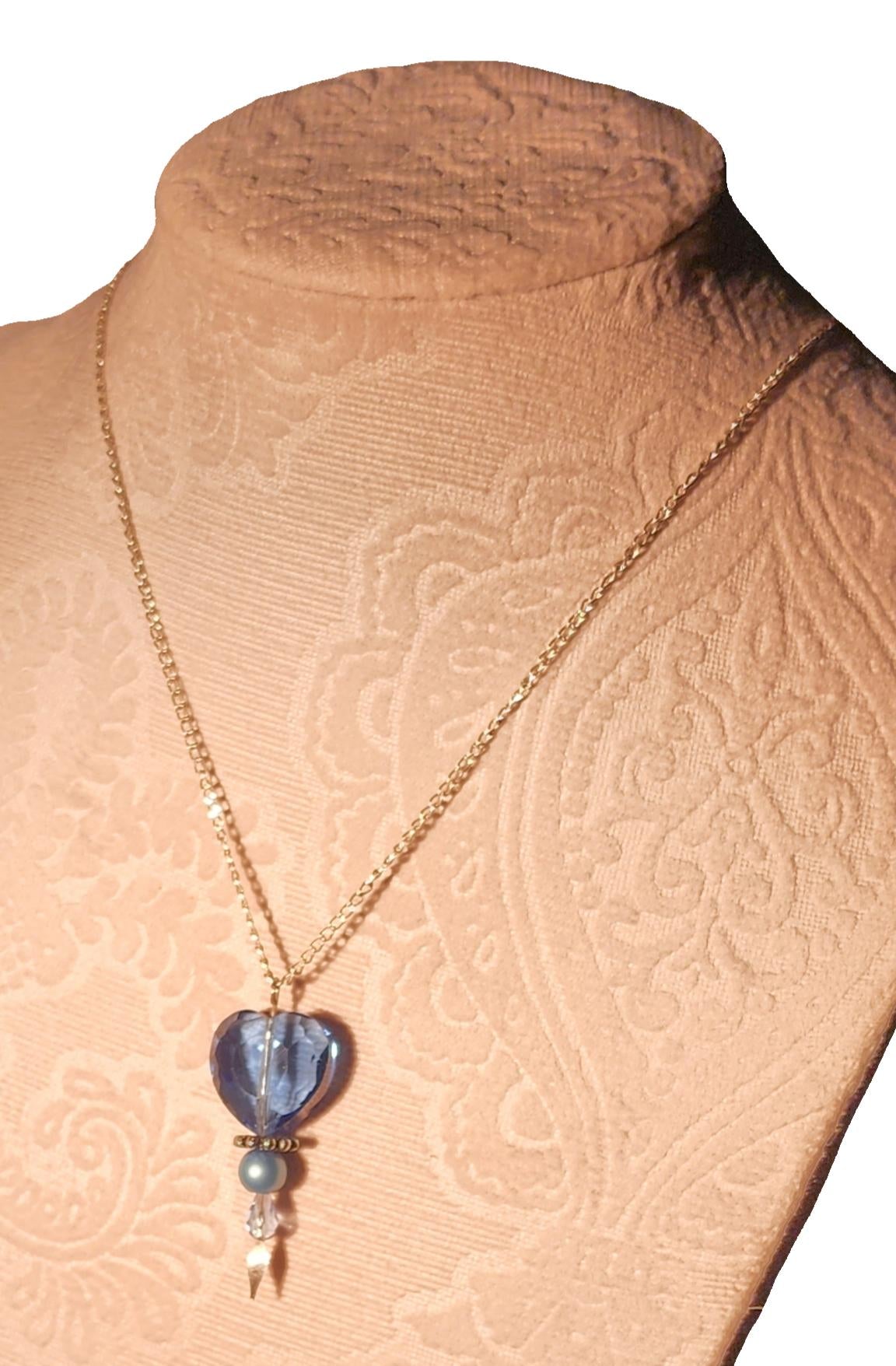 Jewelry - Necklace - Blue Crystal Heart
