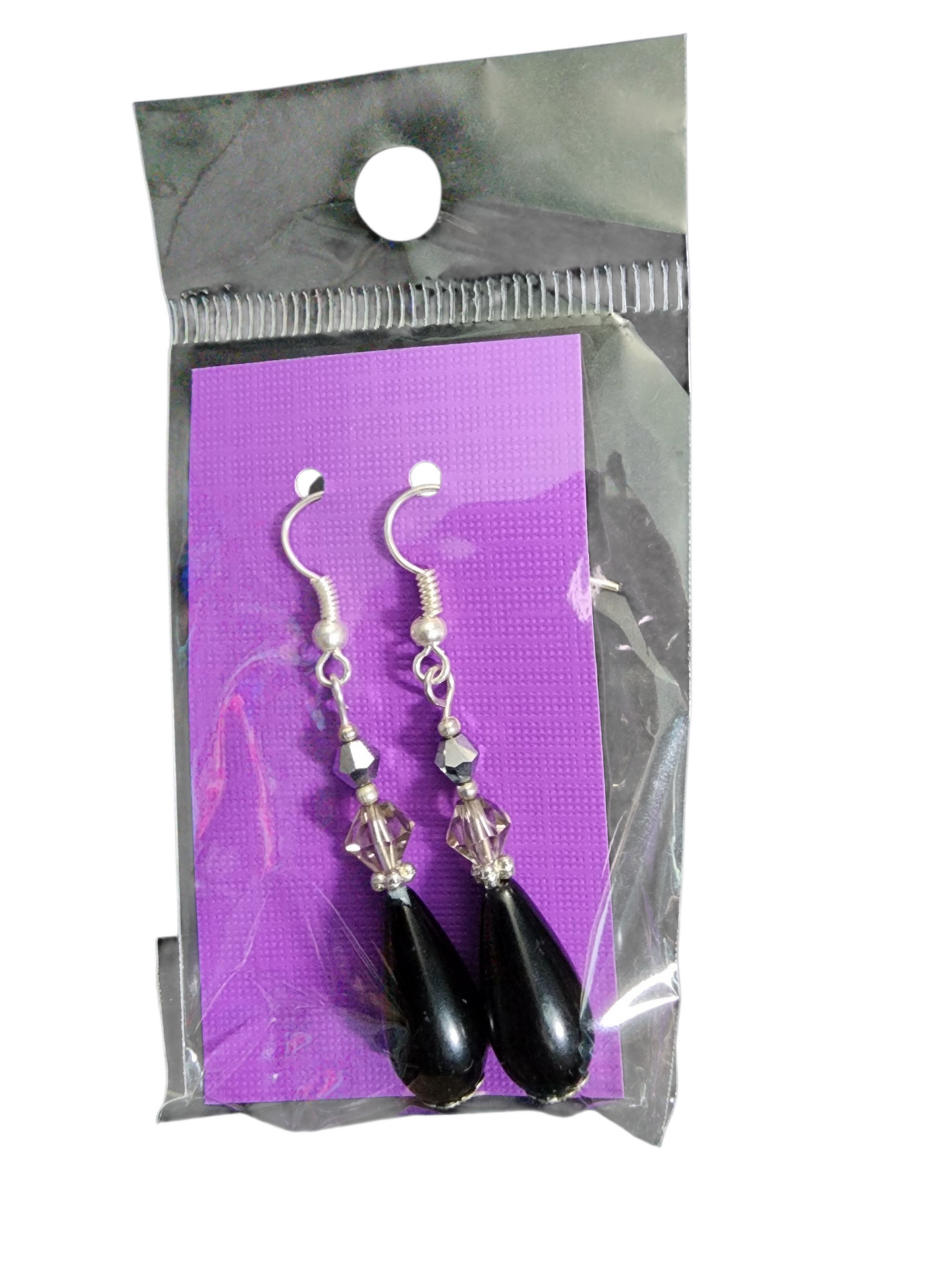 Handmade Large Teardrop Pearl & Crystal Earrings - Assorted Colors