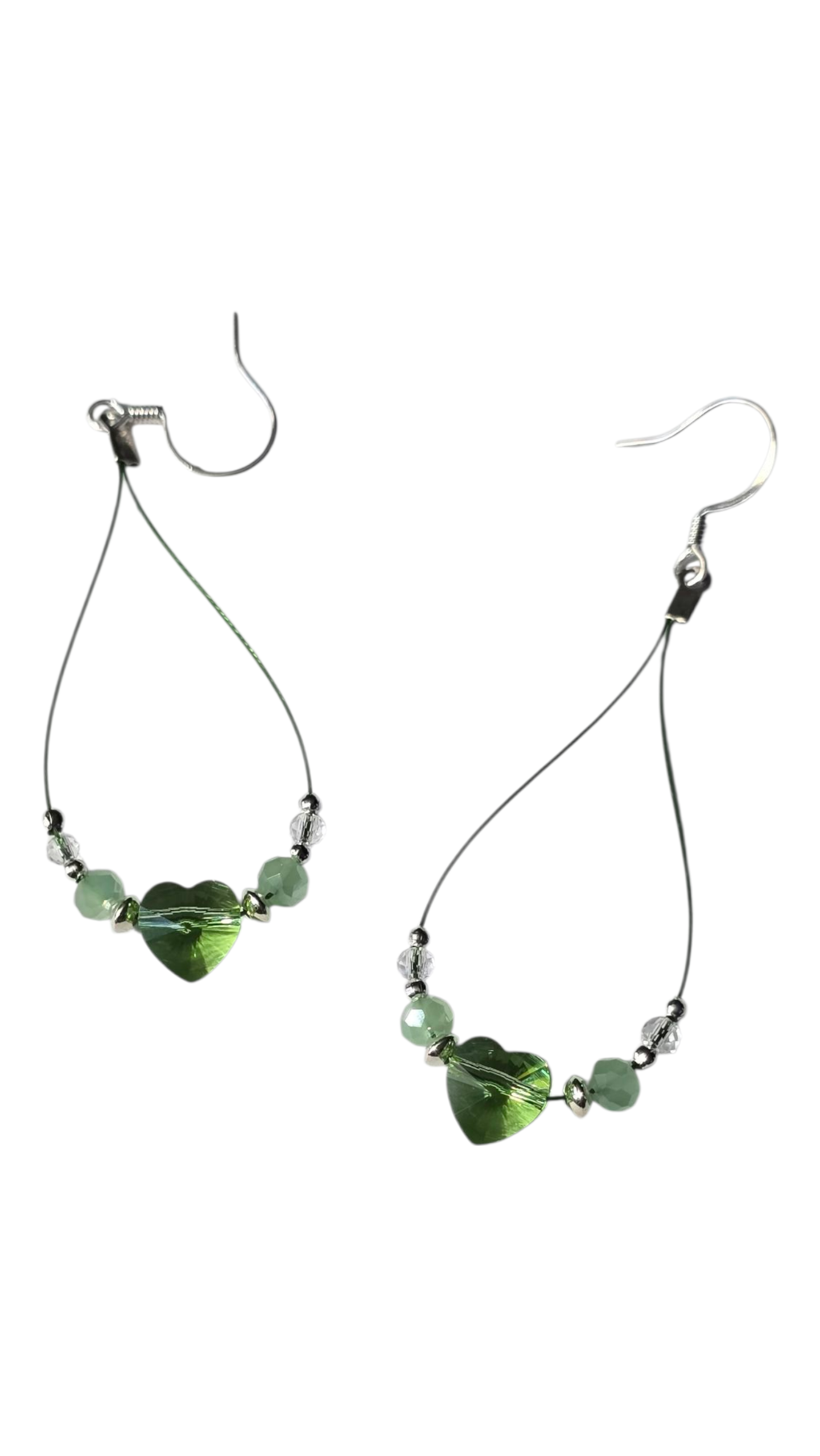 Elegant Wire Teardrop Earrings – Handmade with Crystals