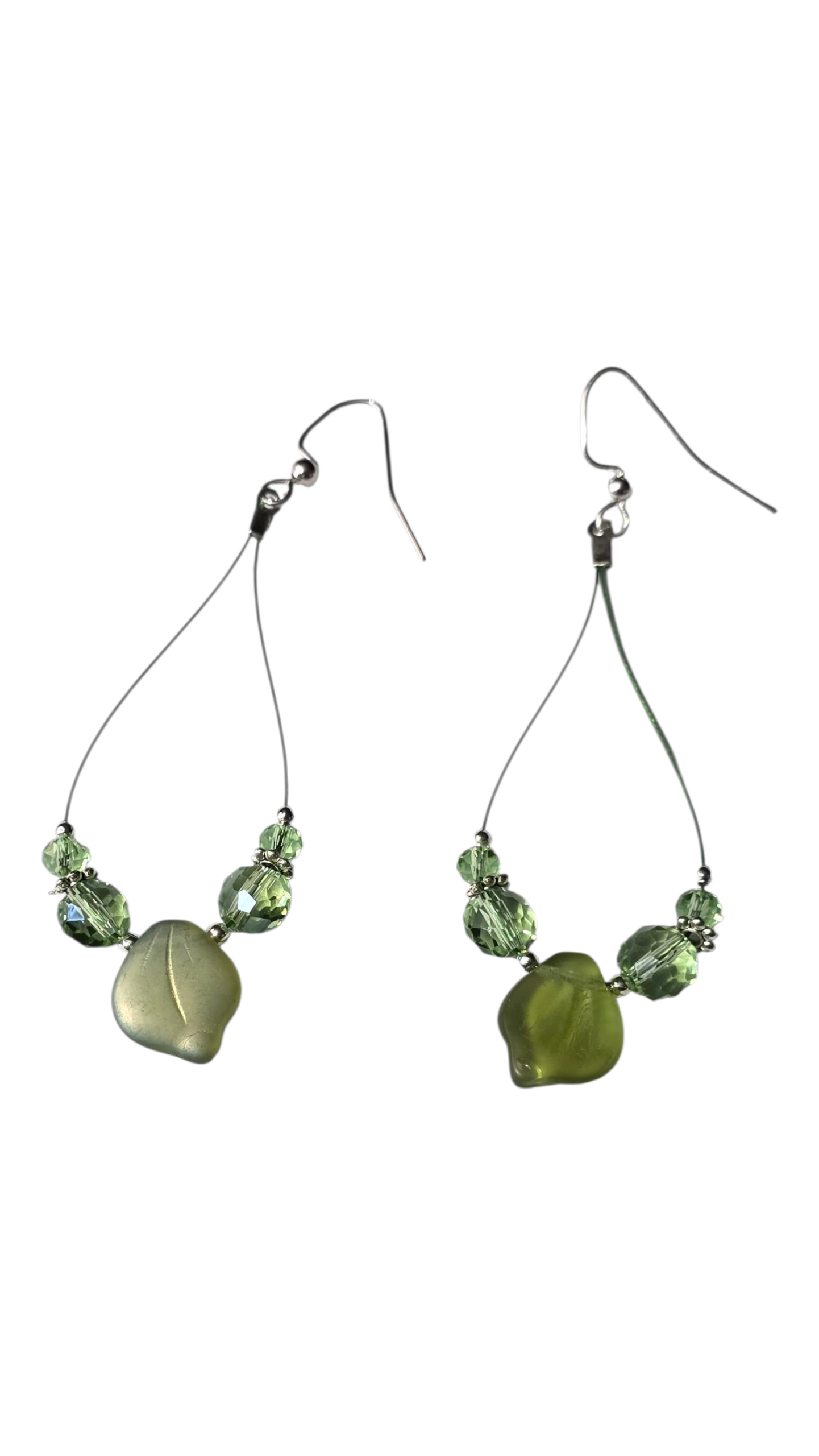 Elegant Wire Teardrop Earrings – Handmade with Crystals