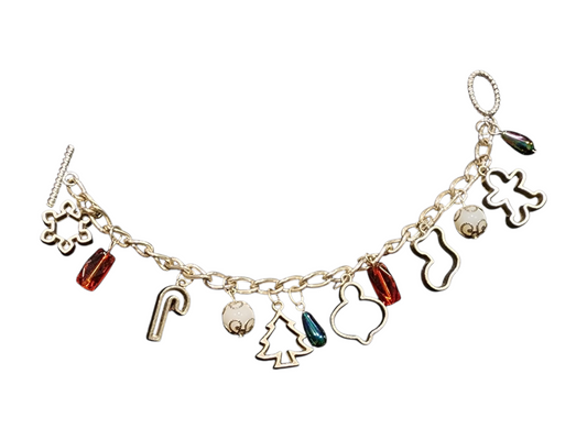 Handmade Holiday Charm Bracelet – Cookie Cutter & Glass Beads