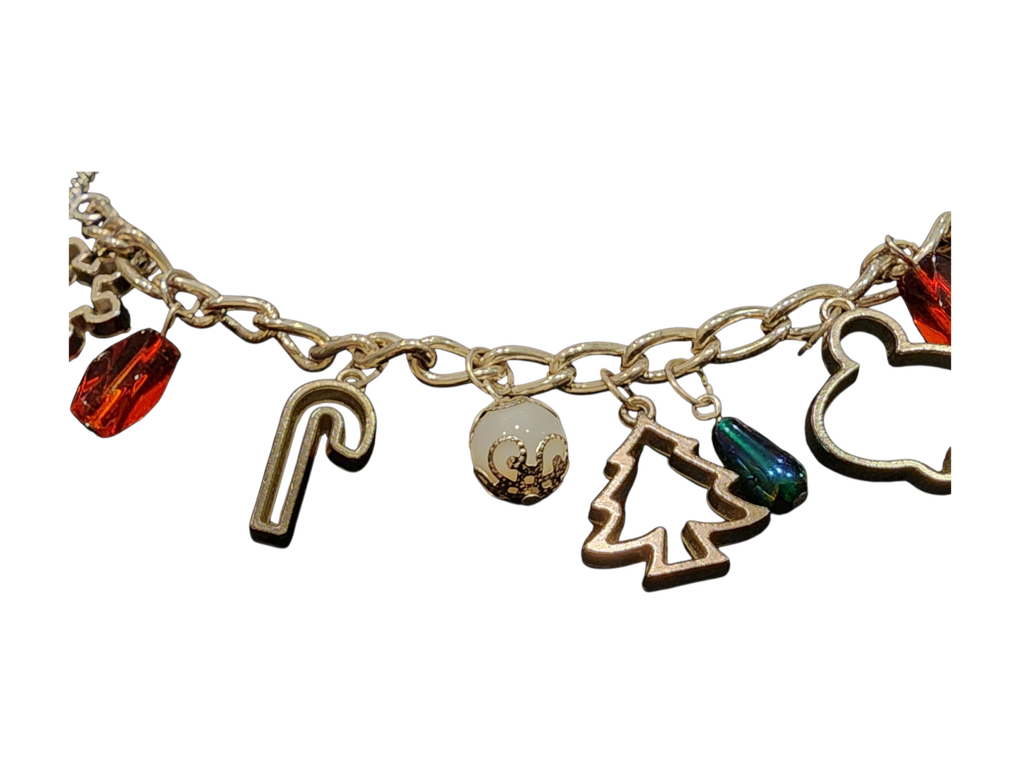 Handmade Holiday Charm Bracelet – Cookie Cutter & Glass Beads