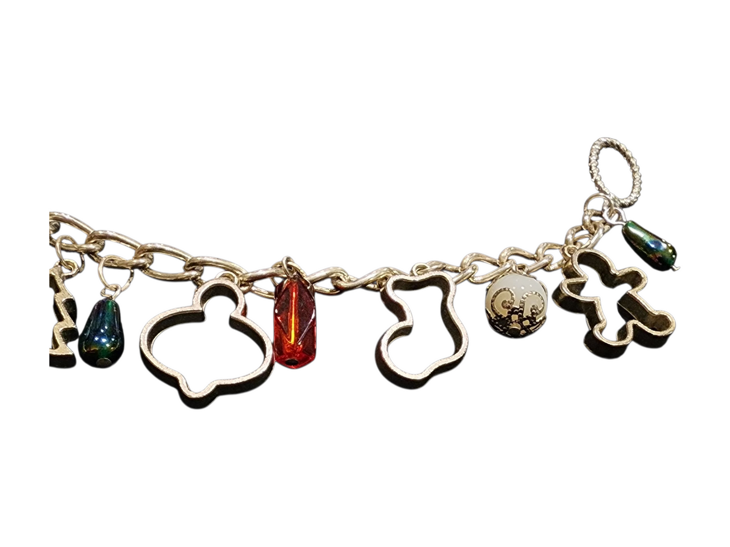 Handmade Holiday Charm Bracelet – Cookie Cutter & Glass Beads