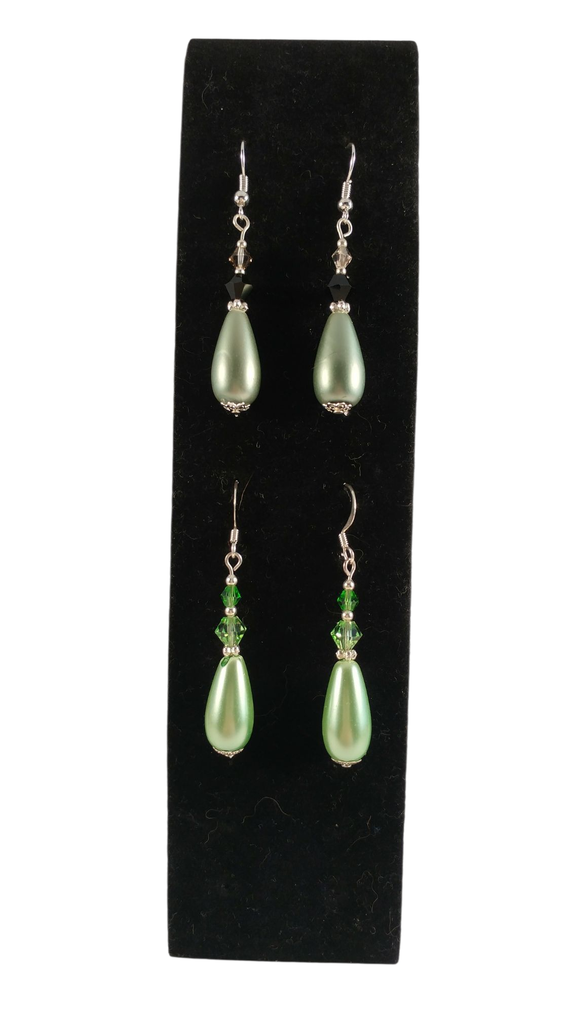 Handmade Large Teardrop Pearl & Crystal Earrings - Assorted Colors