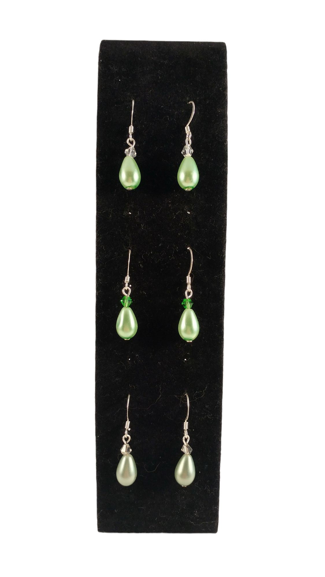 Handmade Small Teardrop Pearl & Crystal Earrings - Assorted Colors