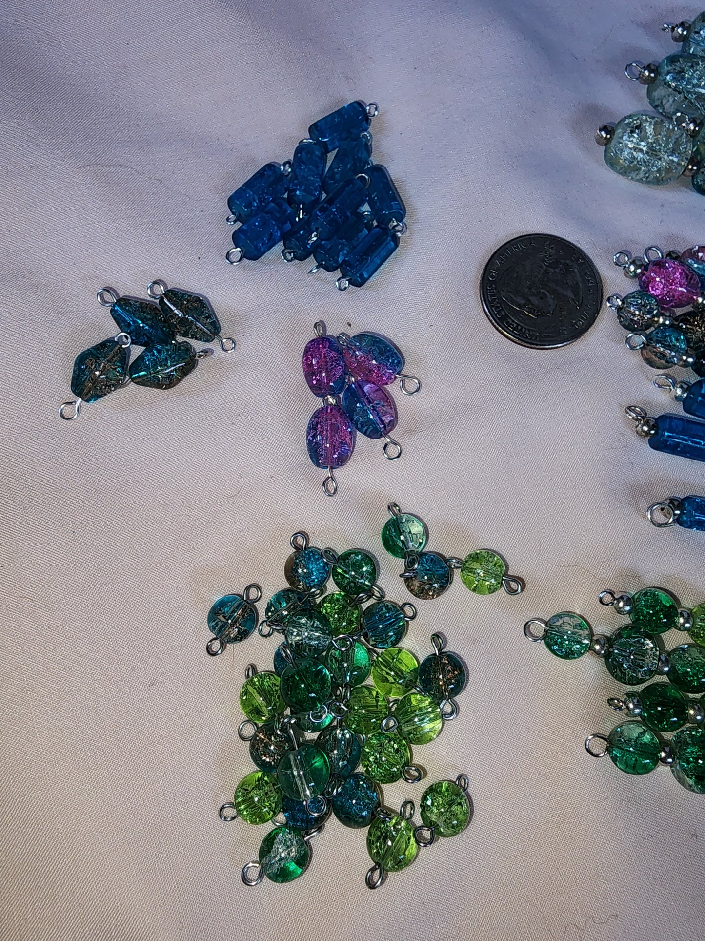 Jewelry Destash, Glass Crackle Beads Bundle