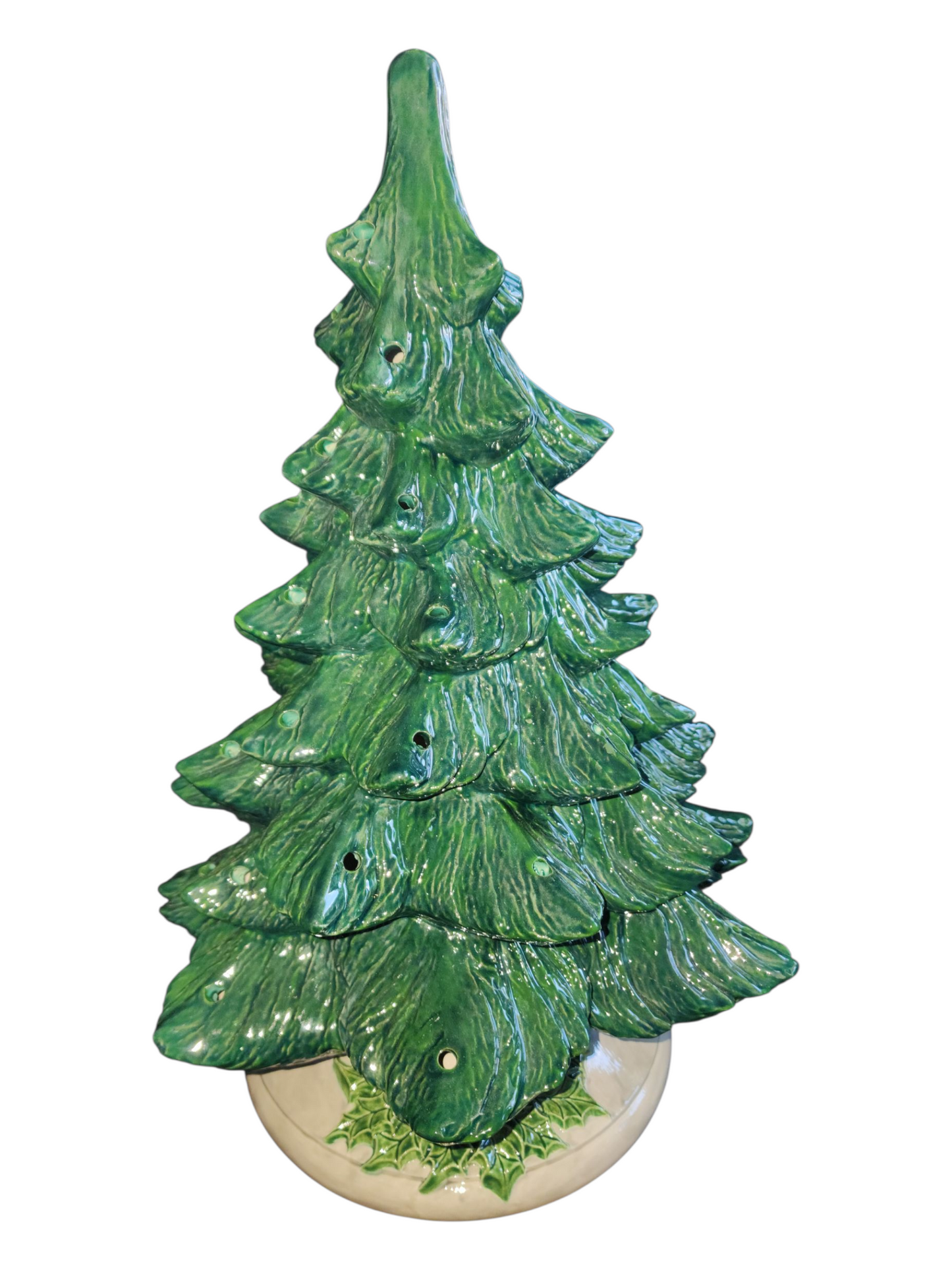 X-Large Ceramic Tree, Nowell with Holly Base
