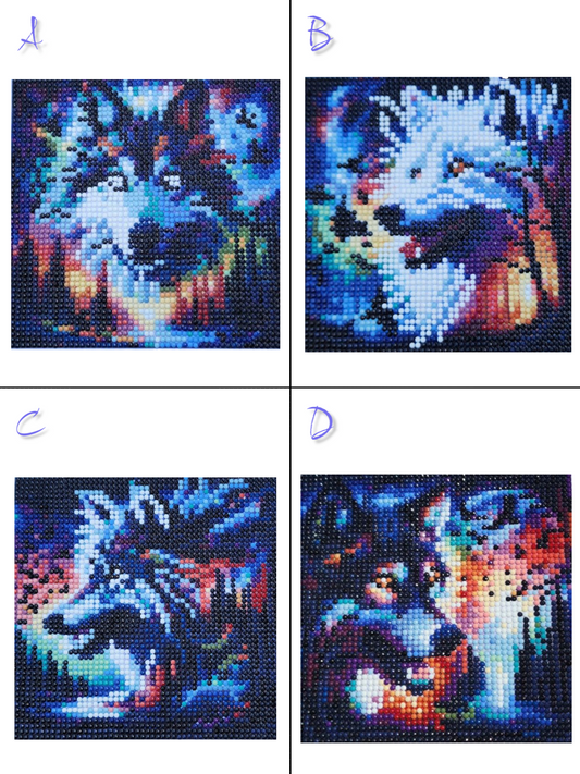 Finished Diamond Painting - Wolf Portraits