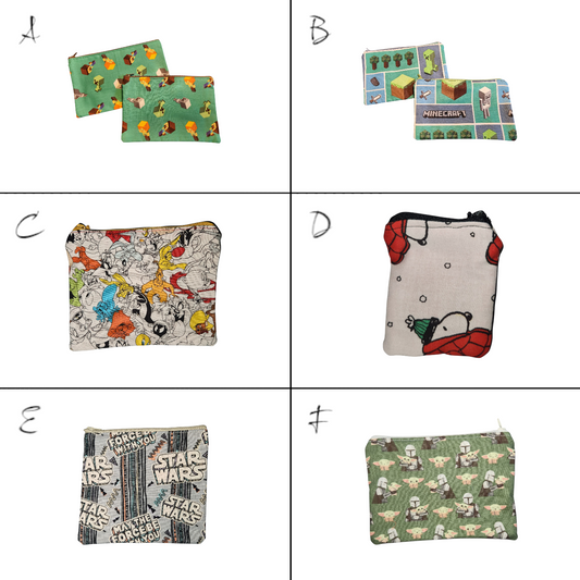 Zipper Pouch - Licensed Character Prints