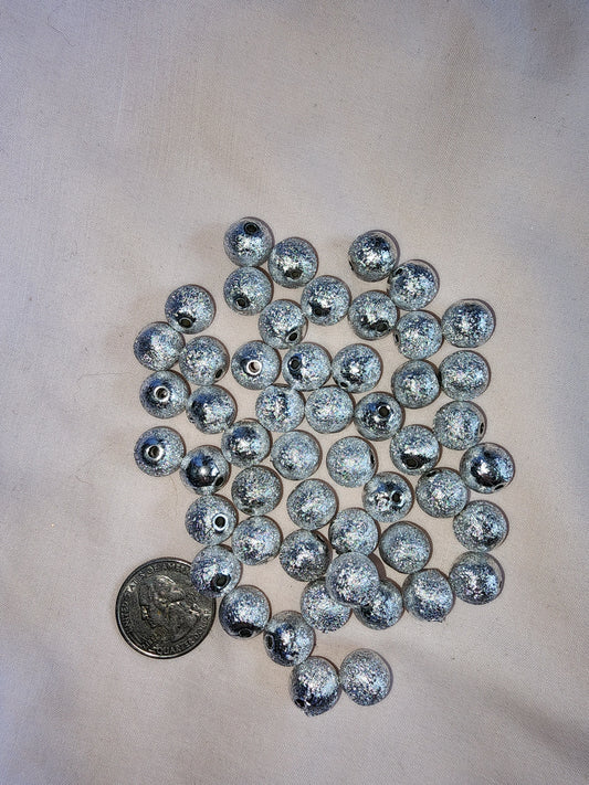 Jewelry Destash, Plastic Silver Stardust Beads