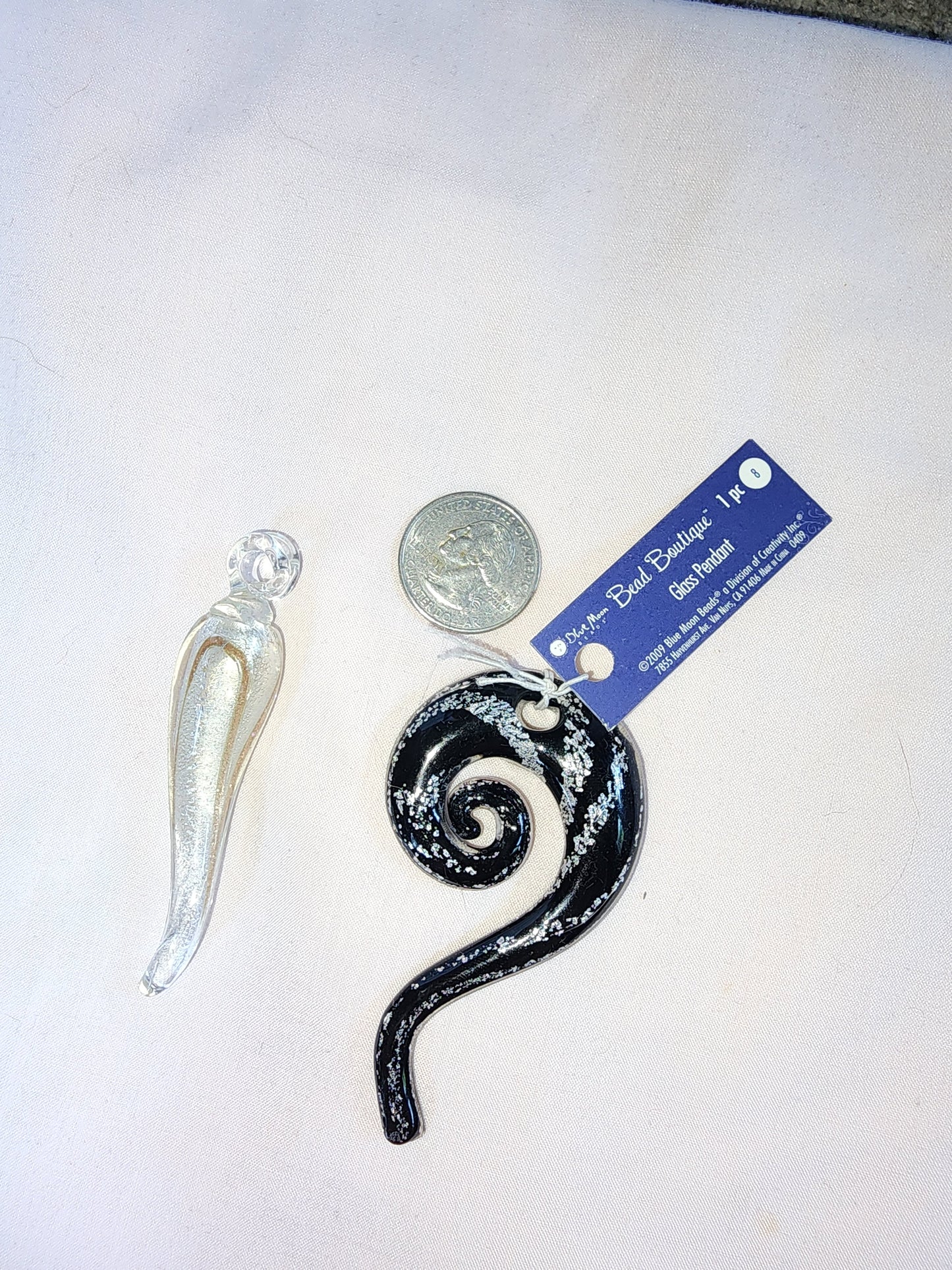 Jewelry Destash, Glass Pendant - Swirl & Drop