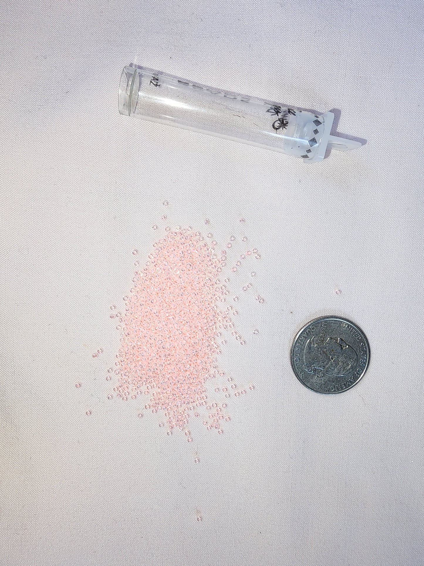 Jewelry Destash, Tube of Seed Beads, Baby Pink