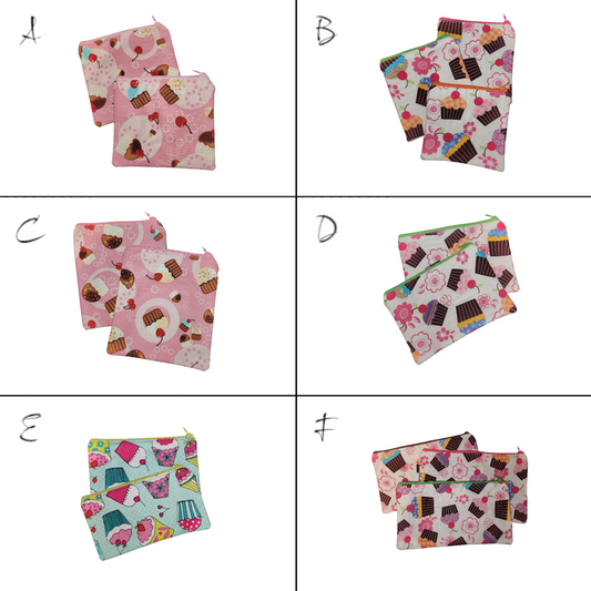 Zipper Pouch - Cupcakes Theme