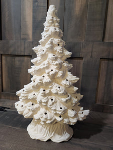 Ceramic Decoration - Customizable - Tree, Large: Realistic Mantle; Base, Fabric; Lighted