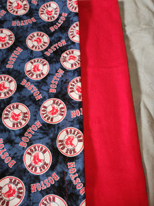 Licensed Pillowcase - MLB Boston Red Sox Logo Tossed Flannel::Red Flannel