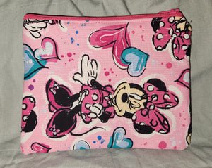 Zipper Pouch - Disney's Minnie Mouse & Teal Hearts