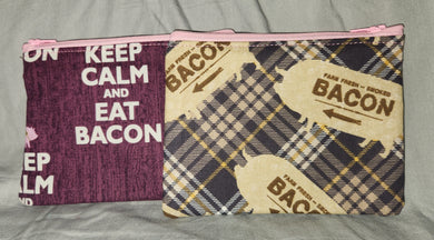 Zipper Pouch - Keep Calm, Eat Bacon
