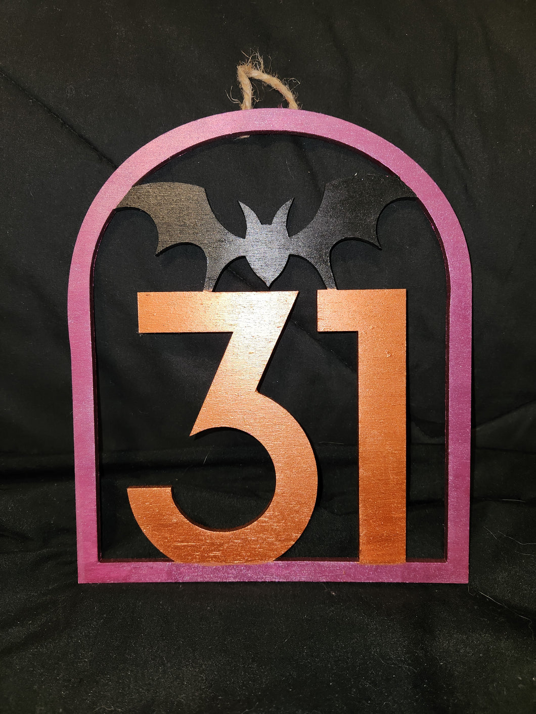 Wooden Sign - 31 & Bat, Metallic Paints