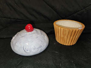 Ceramic Decoration - Cupcake w/Cherry, Large