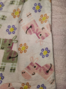 Baby Blanket - Zebras, Pink & Grey on Pink Fleece::Pink Sherpa
