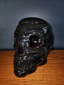 Ceramic Fall / Halloween Decoration - Skull w/ Lid, Lighted