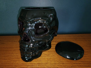 Ceramic Fall / Halloween Decoration - Skull w/ Lid, Lighted