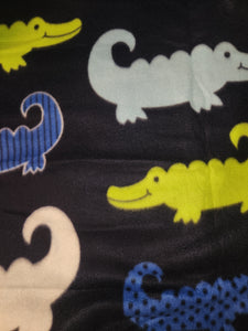 Throw Blanket - Alligators on Navy Fleece::Matching