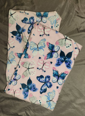 Infinity Scarf - Butterflies, Blue and Pink on Pink Pure Plush