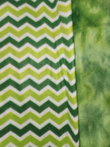 Throw Blanket - Chevron, Green & White Fleece::Tie Dye, Green Fleece